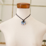 Ceramic pendant necklace, 'Heaven's Blue Grace' - Blue Ceramic Pendant Necklace with Adjustable Cotton Cord