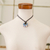 Collar colgante de cerámica - Collar Colgante de Cerámica Azul con Cordón de Algodón Ajustable