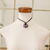 Collar colgante de cerámica - Collar con colgante de cerámica pintada ajustable floral en color morado