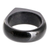 Jade band ring, 'Power Facet' - Handcrafted Modern Black Jade Band Ring from Guatemala (image 2d) thumbail