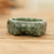 Jade band ring, 'Vitality Silhouettes' - Modern Geometric Natural Jade Band Ring in Dark Green (image 2) thumbail