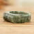Jade band ring, 'Vitality Silhouettes' - Modern Geometric Natural Jade Band Ring in Dark Green (image 2b) thumbail