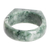 anillo de banda de jade - Anillo de banda de jade natural geométrico moderno en verde oscuro