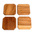 Posavasos de madera, (juego de 4) - Juego de 4 posavasos de madera de chihipate geométricos tallados a mano