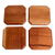 Posavasos de madera, (juego de 4) - Juego de 4 posavasos geométricos de madera de cedro tallados a mano