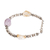 Amethyst and citrine beaded bracelet, 'Love and Prosperity' - Amethyst & Citrine Bracelet with 925 Silver Beads and Clasp