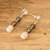 Cultured pearl dangle earrings, 'Sea Essence' - 925 Silver Dangle Earrings with Two Tone Cultured Pearls