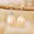 Aretes colgantes de perlas cultivadas - Aretes colgantes de plata con perlas cultivadas y cuentas de cristal