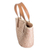 Natural fiber shoulder bag, 'Las Flores Beach' - Handcrafted Beige and Pink Natural Fiber Shoulder Bag