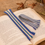 Cotton bookmarks, 'Captivating Pages' (set of 2) - Set of 2 Handloomed 100% Cotton Bookmarks with Fringes