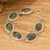 Jade link bracelet, 'Maya Queen' - Sterling Silver Link Bracelet with Dark Green Jade Stones (image 2) thumbail