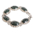 Jade link bracelet, 'Maya Queen' - Sterling Silver Link Bracelet with Dark Green Jade Stones (image 2b) thumbail