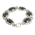 Jade link bracelet, 'Maya Queen' - Sterling Silver Link Bracelet with Dark Green Jade Stones (image 2c) thumbail