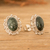 Pendientes de botón de jade - Pendientes Botón de Plata de Ley con Piedras de Jade Verde Oscuro