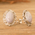 Jade button earrings, 'Maya Queen in Lilac' - Sterling Silver Button Earrings with Lilac Jade Stones (image 2b) thumbail