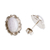 Jade button earrings, 'Maya Queen in Lilac' - Sterling Silver Button Earrings with Lilac Jade Stones