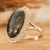 Jade cocktail ring, 'Royal Delicacy' - Sterling Silver Cocktail Ring with Dark Green Jade Stone (image 2b) thumbail