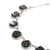 Halskette mit Jade-Anhänger - Halskette mit geometrischem Anhänger aus dunkelgrüner Jade aus Sterlingsilber