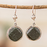 Jade dangle earrings, 'Ancient Heritage'