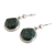 Jade dangle earrings, 'Ancient Heritage' - Dark Green Jade Sterling Silver Geometric Dangle Earrings (image 2c) thumbail