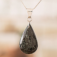 Jade double-sided pendant necklace, 'Bicolor Shadow'