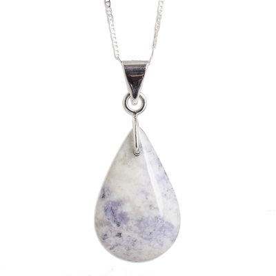 Jade double-sided pendant necklace, 'Duo-Tone Shadow' - 925 Silver Black & Lilac Jade Double-Sided Pendant Necklace