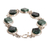 Jade link bracelet, 'Glamorous Flair' - Sterling Silver Light and Dark Green Jade Link Bracelet