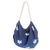 Cotton hobo shoulder bag, 'Indigo Hope' - Butterfly-Themed Indigo Cotton Hobo Shoulder Bag