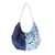 Cotton hobo shoulder bag, 'Indigo Roads' - Modern Patterned Indigo Cotton Hobo Shoulder Bag