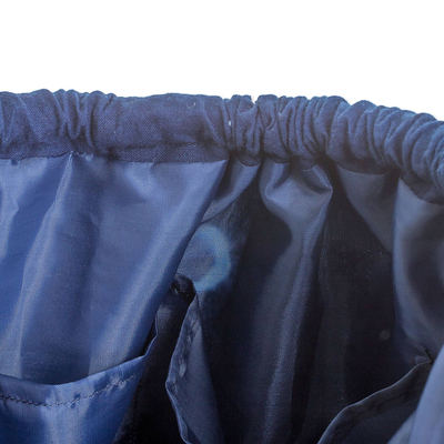 Bolso de hombro hobo de algodón - Bolso hobo de algodón índigo con estampado abstracto