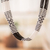 Long beaded torsade necklace, 'Black and White Harmony' - Handcrafted Black and White Glass Beaded Torsade Necklace (image 2) thumbail