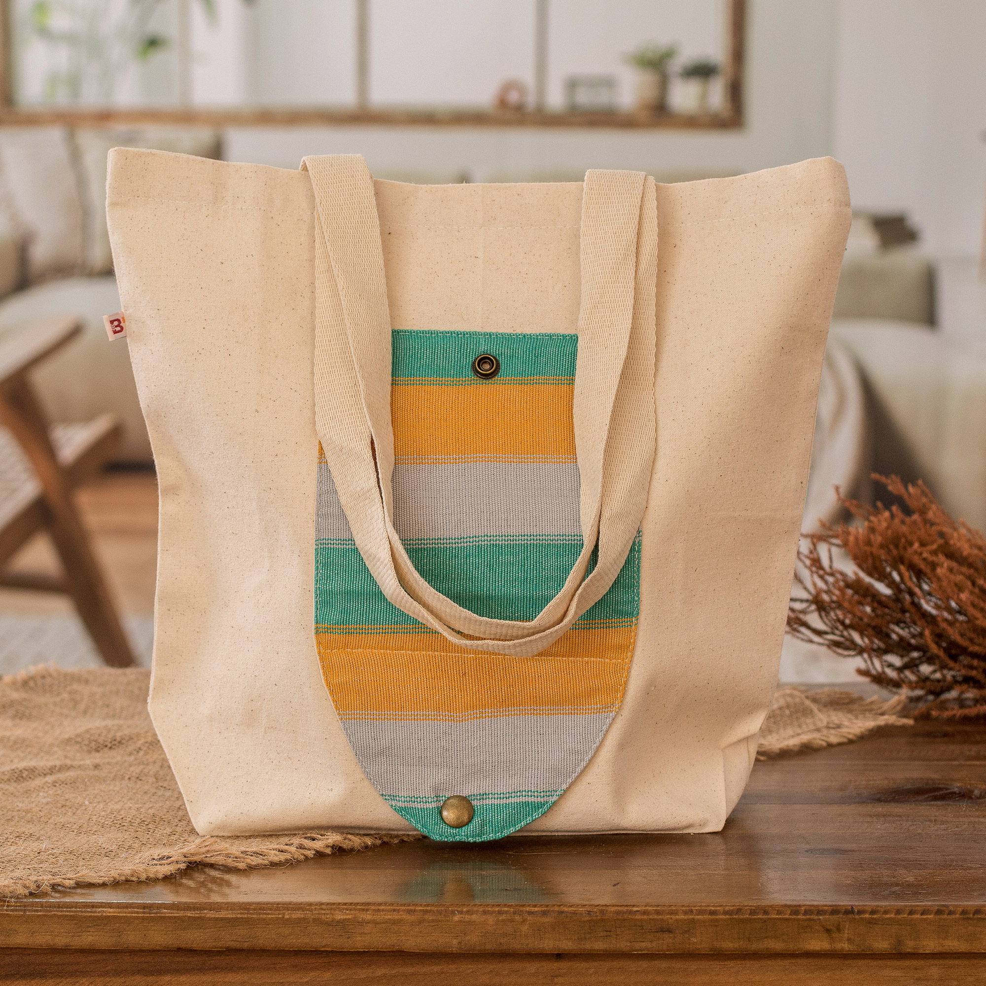Guatemalan Hand-Woven Foldable Shopping Tote Bag