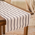 Camino de mesa de algodón - Camino de mesa de algodón tejido a mano con rayas grises y blancas