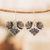 Crystal and glass beaded dangle earrings, 'Deeply in Love' - Heart-Themed Grey Crystal and Glass Beaded Dangle Earrings