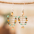 Beaded dangle earrings, 'Lush Leaf' - Handmade Crystal & Glass Beaded Leaf Dangle Earrings