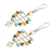 Beaded dangle earrings, 'Lush Leaf' - Handmade Crystal & Glass Beaded Leaf Dangle Earrings