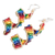 Perlenohrringe, 'Rainbow Fiesta' - Handgefertigtes buntes Kristall