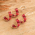 Beaded dangle earrings, 'Red Fiesta' - Handmade Crystal & Glass Beaded Dangle Earrings in Red