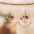 Beaded dangle earrings, 'Rainbow Tree' - Crystal & Glass Beaded Tree of Life Dangle Earrings