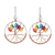 Beaded dangle earrings, 'Rainbow Tree' - Crystal & Glass Beaded Tree of Life Dangle Earrings