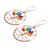 Beaded dangle earrings, 'Rainbow Tree' - Crystal & Glass Beaded Tree of Life Dangle Earrings