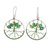 Beaded dangle earrings, 'Green Tree' - Crystal & Glass Beaded Tree of Life Dangle Earrings in Green