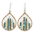 Glass beaded dangle earrings, 'Aqua Contrasts' - Glass Beaded Dangle Earrings in Aqua and Golden