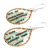 Glass beaded dangle earrings, 'Aqua Contrasts' - Glass Beaded Dangle Earrings in Aqua and Golden