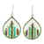 Pendientes colgantes con cuentas de cristal - Pendientes colgantes con cuentas de vidrio en verde y morado