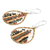 Glass beaded dangle earrings, 'Coffee Contrasts' - Glass Beaded Dangle Earrings in Brown and Golden