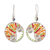 Crystal and glass beaded dangle earrings, 'Autumn Snail' - Orange and Green Crystal and Glass Beaded Dangle Earrings