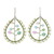 Crystal and glass beaded dangle earrings, 'Spring of Hope' - Floral Green Crystal and Glass Beaded Dangle Earrings