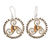 Glass beaded dangle earrings, 'Coffee Convergence' - Brown Round Spiral Glass Beaded Dangle Earrings