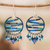 Crystal and glass beaded dangle earrings, 'Heaven's Ornaments' - Blue Crystal and Glass Beaded Dangle Earrings from Guatemala